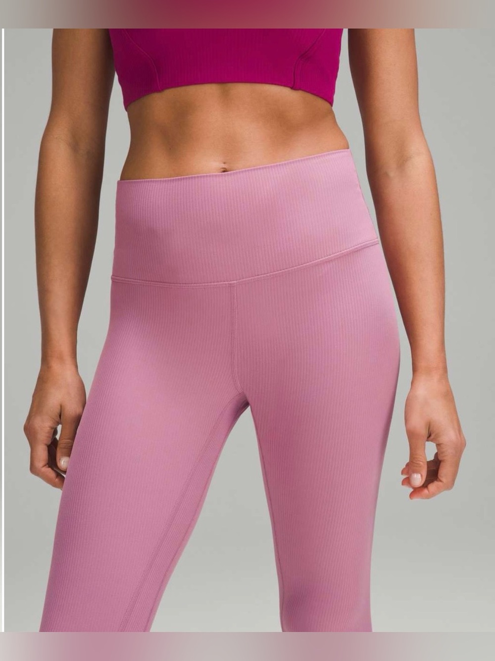 Lululemon Align Ribbed High Rise 23” Leggings Velvet Dust Size 2 EEUC